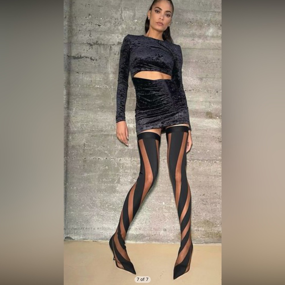 Jimmy Choo Women's Black X Mugler Over-the-knee Sock Boots